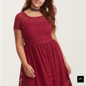 Berry lace torrid skater dress